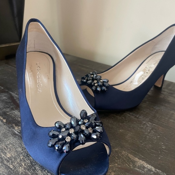 Satin Royal Blue Dress Shoes , Size 8 - Picture 7 of 12